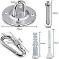 thumbnail image 2 of 2 ganchos de techo resistentes, gancho de techo para silla colgante, gancho de montaje en pared para colgar hamaca, yoga, silla colgante y saco de boxeo, con mosquetón y tornillos de fijación JM, 2 of 5
