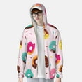 thumbnail image 2 of Kdxio Donut Print Women Men Sun Protection UPF 50+ Jackets Zip Up Long Sleeve Hoodie Hiking Lightweight with Pockets, 2 of 7