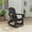black, variant on Huisuilinss Adirondack Rocking Chair,Plastic Outdoor Rocking Chair With Footrest,Folding Patio Chair With Retractable Ottoman And Cup Holder For Porch Backyard Pool Lawn,1PCS