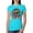 Tahiti Blue, variant on Funny Neon Sloth | Dean Russo Art Animal Lover Womens Slim Fit Junior Tee, Hot Pink, S