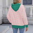 thumbnail image 4 of Tnhcen Women's New Fall Striped Hoodie Sweatshirt - Casual Oversized Tops with Pockets Plus Size Stretchy Striped Tops (S-2XL), 4 of 8