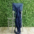 thumbnail image 2 of BalsaCircle 10 Navy Blue Premium Solid Curly Chiffon Chair Sashes Slipcovers, 2 of 4