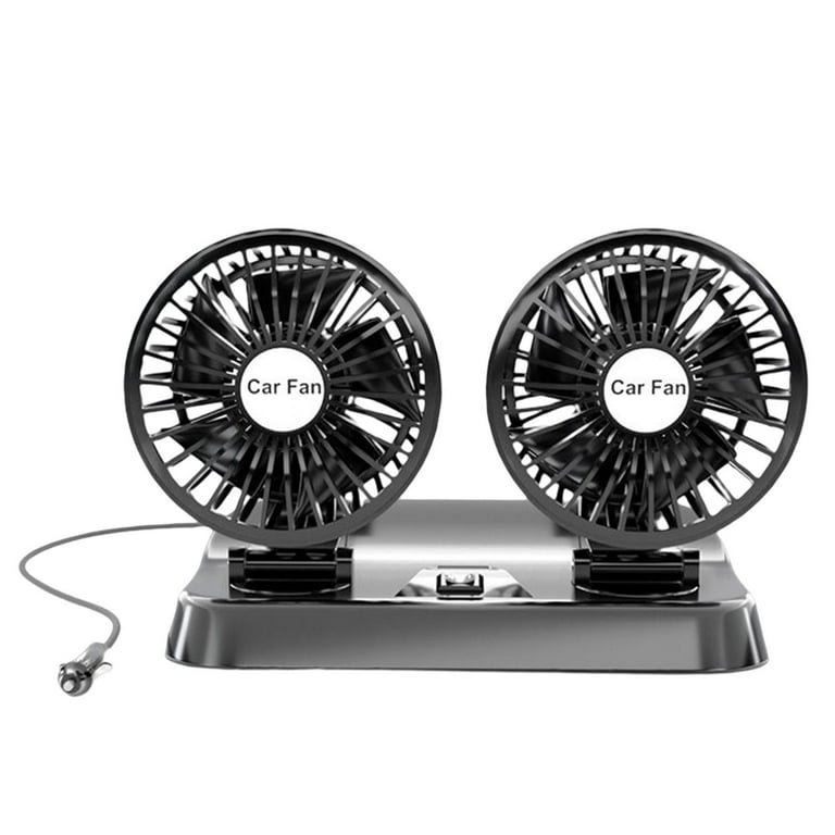 Car Amplifier Cooling Fans 360 Adjustable Portable Cooler Fan For Car USB Dual Head Cooling Air Fan Powerful Dashboard Electric Car Fan Lighter