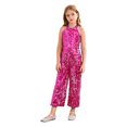 thumbnail image 1 of Xnihocha Combinaison à Sequins Brillants pour Filles, Col Halter, Combinaison de Concours, Costume Formel, Robes de Soirée, Rose Vif 8, 1 of 7