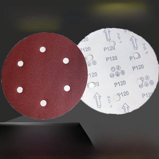Máquina pulidora de masilla de pared de 9 pulgadas y 6 agujeros con papel de lija rojo, papel de lija flocado, papel de lija autoadhesivo para pulir blanco