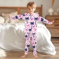 thumbnail image 6 of Palm Tree Flamingo Pattern Cotton Pajamas 2 Piece Set Sleepwear Soft and Comfortable Homewear Nightwear, 6 of 7