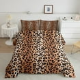 thumbnail image 2 of Feelyou Modern Cheetah Print Full Size Comforter Sets, Rustic Farmhouse Bedding Comforter Set, Fashion Brown Polkadots Reversible Bedding Sets, Super Cozy Room Decor, 3pcs, 2 of 8