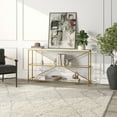 thumbnail image 2 of Evelyn&Zoe Fionn 55" Wide Rectangular Console Table with Faux Marble Top, Gold, 2 of 8