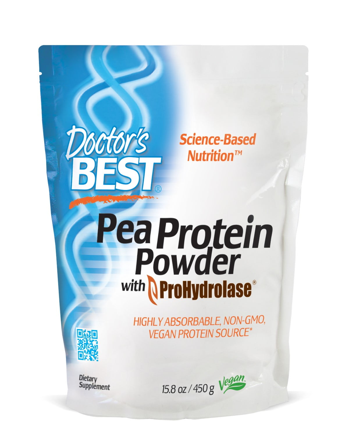 Doctor's Best Pea Protein Powder with ProHydrolase, 12g Protein, 15.8