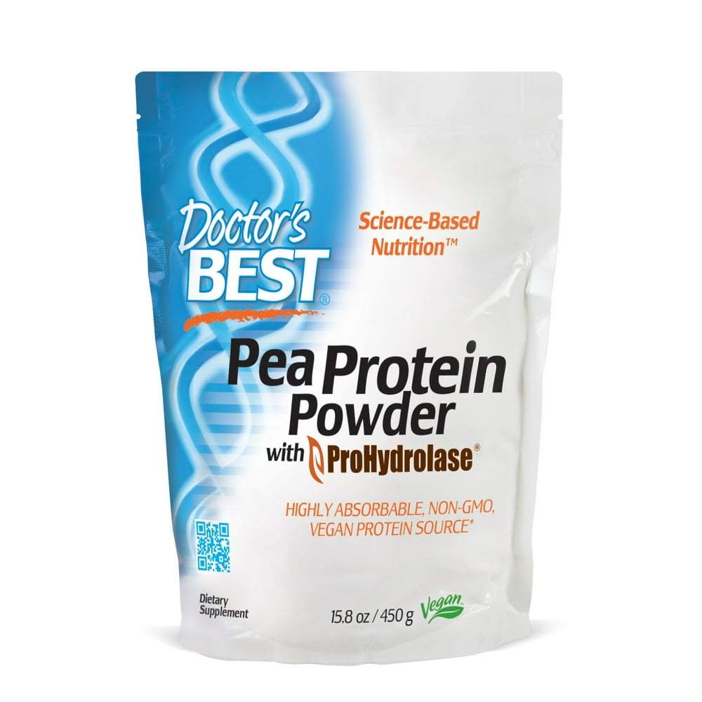 Doctor's Best Pea Protein Powder with ProHydrolase, 12g Protein, 15.8