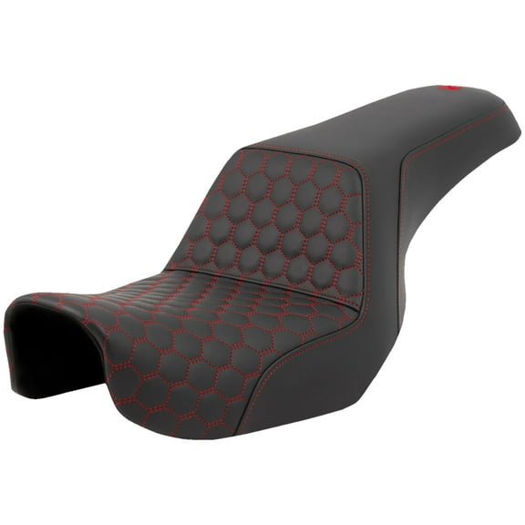 Saddlemen Step-Up HC HoneyComb Black Seat w/Red Stitching (A806-04-177RED)