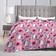 thumbnail image 4 of Hello Kitty Cartoon Throw Blanket, Super Soft Cozy Flannel Fleece Picnic Blanket for Boys Girls Adults, Warm Plush Blankets for Couch Sofa Bed Living Room, 4 of 7