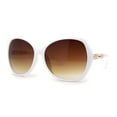 thumbnail image 1 of Womens Art Deco Rhinestone Jewel Arm Butterfly Designer Sunglasses White Brown, 1 of 4