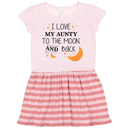 

Inktastic I Love My Aunty To The Moon and Back Gift Toddler Girl Dress
