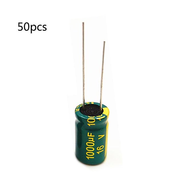 Condensador electrolítico de aluminio de 50 uds. 16v 1000uf, 20% de tolerancia, placa de circuito de baja resistencia de alta frecuencia, bricolaje Feliz Sencillez
