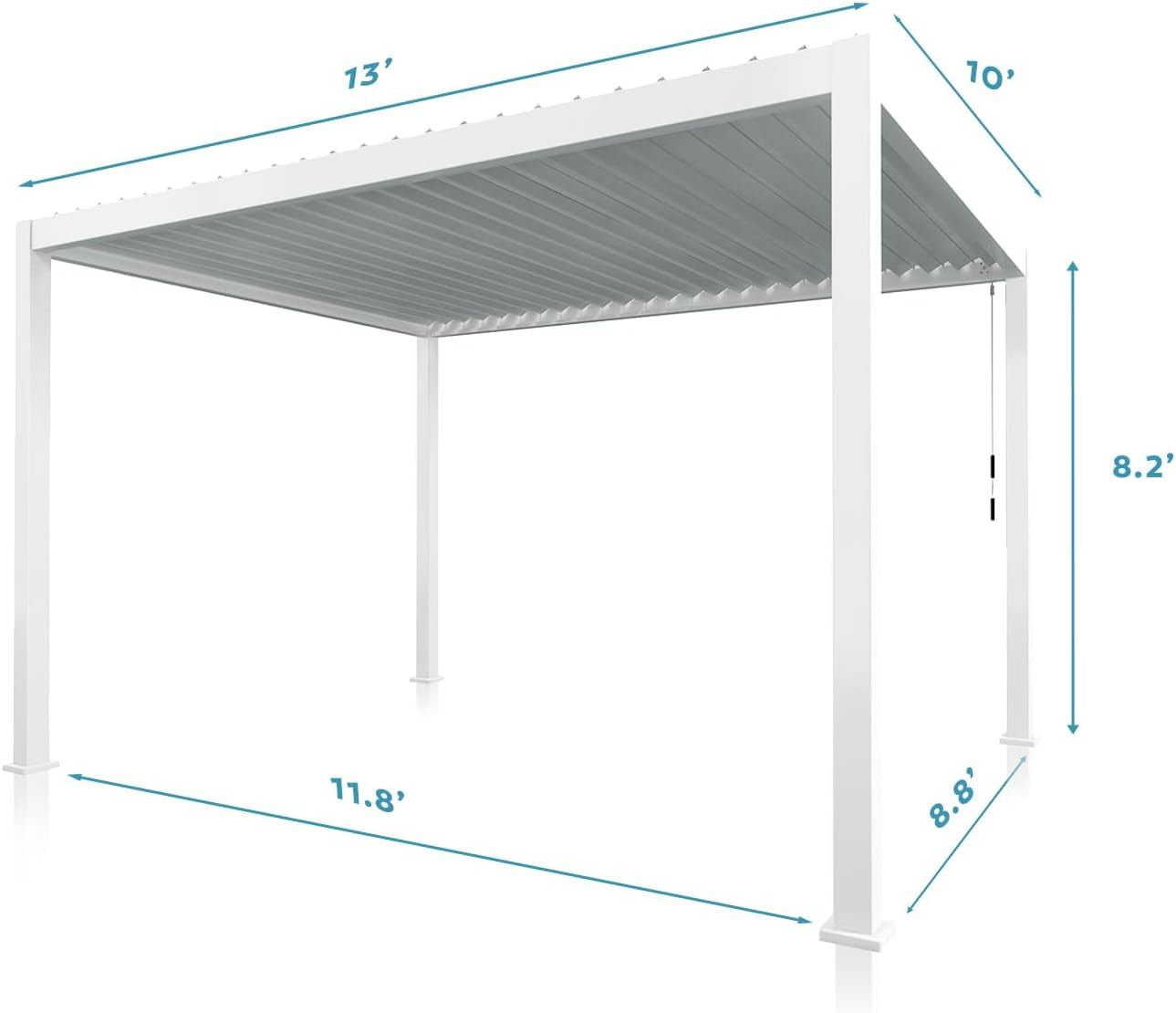 MIRADOR 111DA 10x13ft Outdoor Pergola, Patio Shelter W/ Double Aluminum ...