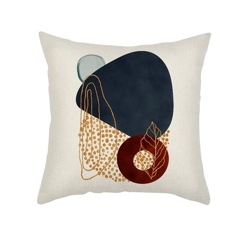 Mid Century Modern Boho Abstract Throw Pillow Covers 18x18 Set of 4 Aesthetic Navy Blue Burnt Orange Pillow Covers Geometric Minimalist Decor for Couch Home Decor Walmart