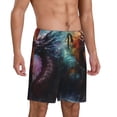 thumbnail image 2 of Kdxio Colorful Ink Style Dragon Print Mens Sleep Shorts Bottoms Soft Comfy Pajama Wear Pants with Drawstring Pockets, 2 of 5