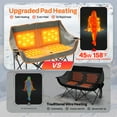 thumbnail image 5 of 45W Heated Double Camping Chair w/ 2×27000mAh Power Banks, 3 Heat Levels, Orange and Gray, 5 of 7