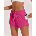 thumbnail image 5 of Pinspark Womens Running Shorts with Liner Quick Dry Athletic Sporty Short Drawstring Elastic Waist with Zip Pockets, 5 of 7