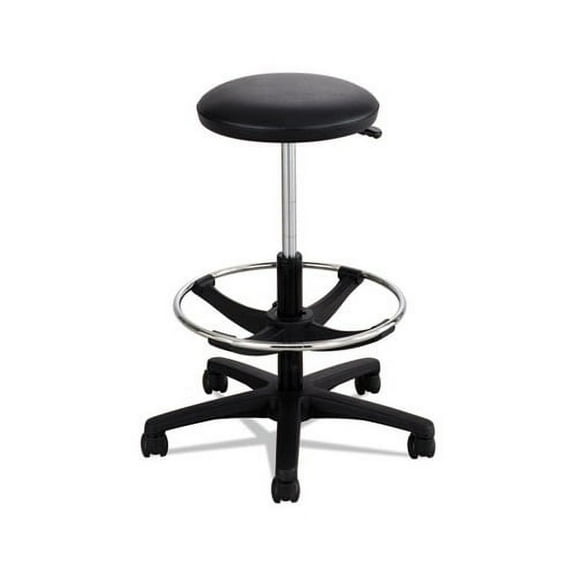 Extended-Height Lab Stool 32" Seat Height, Supports up to 250 lbs., Black Seat/Black Back, Black Base