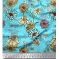 thumbnail image 1 of Soimoi Cotton Duck Fabric Leaves & Aster Floral Printed Craft Fabric by the Yard 42 Inch Wide, 1 of 1