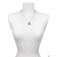 thumbnail image 3 of Delight Jewelry Silvertone Beaded Pink Crystal Horseshoe with Good Luck - Love and Lock Charm Necklace, 18"+1", 3 of 4