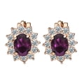 thumbnail image 5 of Yoursfs Amethyst Clip on Earrings for Women Gold Plated Vintage Purple Stone Austria Crystal CZ Halo Earrings Clips Non Pierced Ears Trendy Jewelry Gifts, 5 of 7