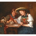 thumbnail image 2 of Emma Müller von Seehof 16x15 Black Ornate Wood Framed Double Matted Museum Art Print Titled - The Love Letter, 2 of 5
