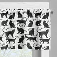 thumbnail image 5 of Ambesonne Cat Valance & Curtain, Black Silhouettes Friendly, 55"x45", Black White, 5 of 7
