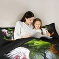 thumbnail image 6 of Feelyou Dreamy Life Tree Bedding Comforter Set, Black White Angel Wings Twin Comforter Sets, Jungle Flower Floral Reversible Bedding Set, Luxury Bedroom Decor, 2pcs, 6 of 9