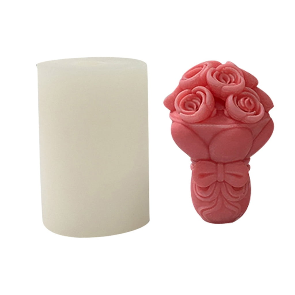 3D Rose Flower Candle Mold Handmade Soap Gypsum Mould Chocolate Molds Baking Tool Decoration DIY Craft