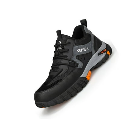 

Rotosw Men Work Shoes Indestructible Sneakers Lace Up Safety Shoe Puncture-proof Steel Toe Protection Boot Industrials Anti-collision Black 10