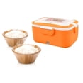 thumbnail image 3 of Abbracc Car Lunch Box with Fork Spoon & Thermal Bag Heated Lunch Container Heating Lunch 12V Orange, 3 of 9