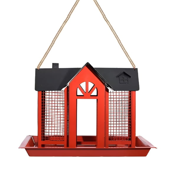 ACDANC Classic Squirrel Proof Bird Feeder,Wild Bird Feeder with Triple Feeders,Wild Bird Pole Mounted Backyard Birdseed Feeder,Weatherproof with Squirrel Baffle