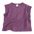 thumbnail image 1 of Gibobby ropa Niños blusas Niños pequeños, niñas, niños, corto, clásico, suelto, , sin mangas, sólido, camiseta, camisetas, ropa(Morado, 12 Meses), 1 of 5