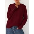 thumbnail image 4 of Suéter PRETTYGARDEN Burdeos Cuello Redondo con Botones XL, 4 of 8