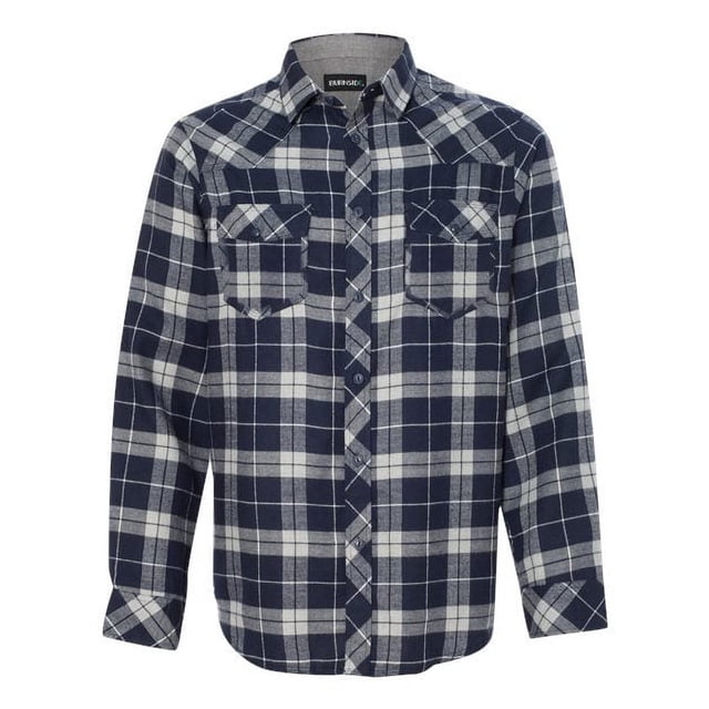 Burnside - Camisa de franela de manga larga teñida en hilo para hombre, azul marino/gris, L BURNSIDE 8210