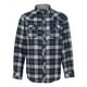 thumbnail image 1 of Burnside - Camisa de franela de manga larga teñida en hilo para hombre, azul marino/gris, 3XL BURNSIDE 8210, 1 of 1