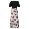 thumbnail image 3 of WILLBEST Vestidos Casuales para Mujer Verano Vestidos Largos Florales para Mujer Verano 2025 Boho Lazo Cinturón Patchwork Cintura Imperio Manga Corta Vestido Maxi Fluido Extra Grande, 3 of 3