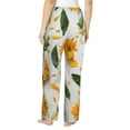 thumbnail image 3 of Picia Sunny Yellow SunFlower Womens Soft Woven Cotton Elastic Waistband Sleep Pajama Pant Lounge Sleep Pant With Pockets And Drawstring-X-Large, 3 of 9