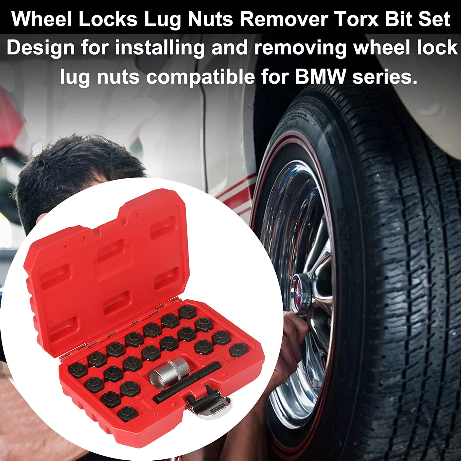 #41 Tire Wheel Lock Anti-Theft Screw Lug Nut Bolt Removal Key Socket For BMW 1Pc 