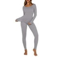 thumbnail image 2 of VBTAPA Thermal Underwear for Women Base Layer Set Lightweight Tops and Bottoms Winter Long Johns Cold Weather Gray XXL, 2 of 8