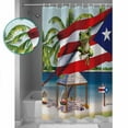 thumbnail image 3 of Shower Curtain, Puerto Rico Flag Frog Coconut Trees Waterproof Shower Curtain Set with Hooks for Bathroom Showers,Stalls and Bathtubs,60x72In Ocean Beach, 3 of 7