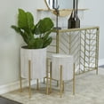 thumbnail image 2 of CosmoLiving by Cosmopolitan 23", 19"H Gray Metal Planter with Removable Stand (2 Count), 2 of 9