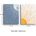 thumbnail image 4 of Creoate Boho Wall Decor Art 2 Pieces Sun and Moon Picture Canvas Print Framed Set Artwork for Minimalist Home Decor, Modern Boho Wall Art, 12x16 Inch x2pcs, 4 of 7