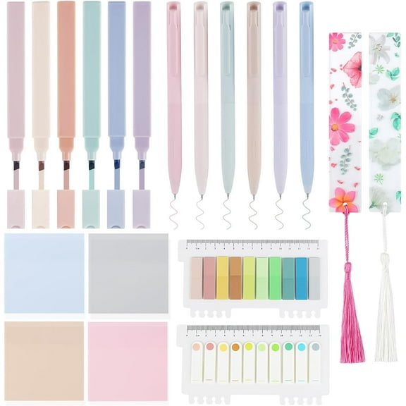 20Pcs Bible Study Supplies Journal Kit Aesthetic Pastel Highlights Tabs Bookmarks for Women Accessories Cute Colorful Bible Highlighters Pens No Bleed Sticky Notes Index Maskers