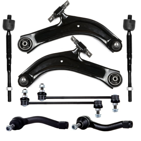 SCITOO 8pcs Suspension Kit 2 Front Lower Control Arm w/Ball Joint 2 Front Sway Bar End Link 2 Outer 2 Inner Tie Rod End Link for Nissan Sentra 2007 2008 2009 2010 2011 2012 2.0L 2.5L K620374