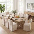 thumbnail image 4 of LEHZROAJ Linen Fabric Upholstered Dining Chairs Set of 4,Modern Armless Side Chair High Back for Dining Room,Living Room,Kitchen(Beige）, 4 of 9