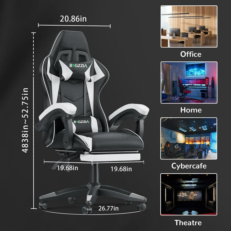 Bigzzia gaming chair with footrest new arrivals